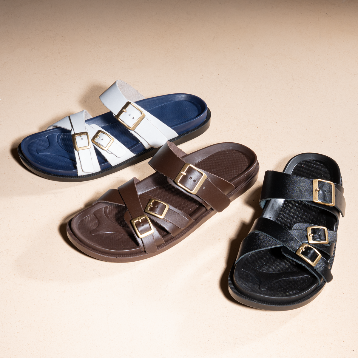 Three Metal Ornaments Slipper For Men