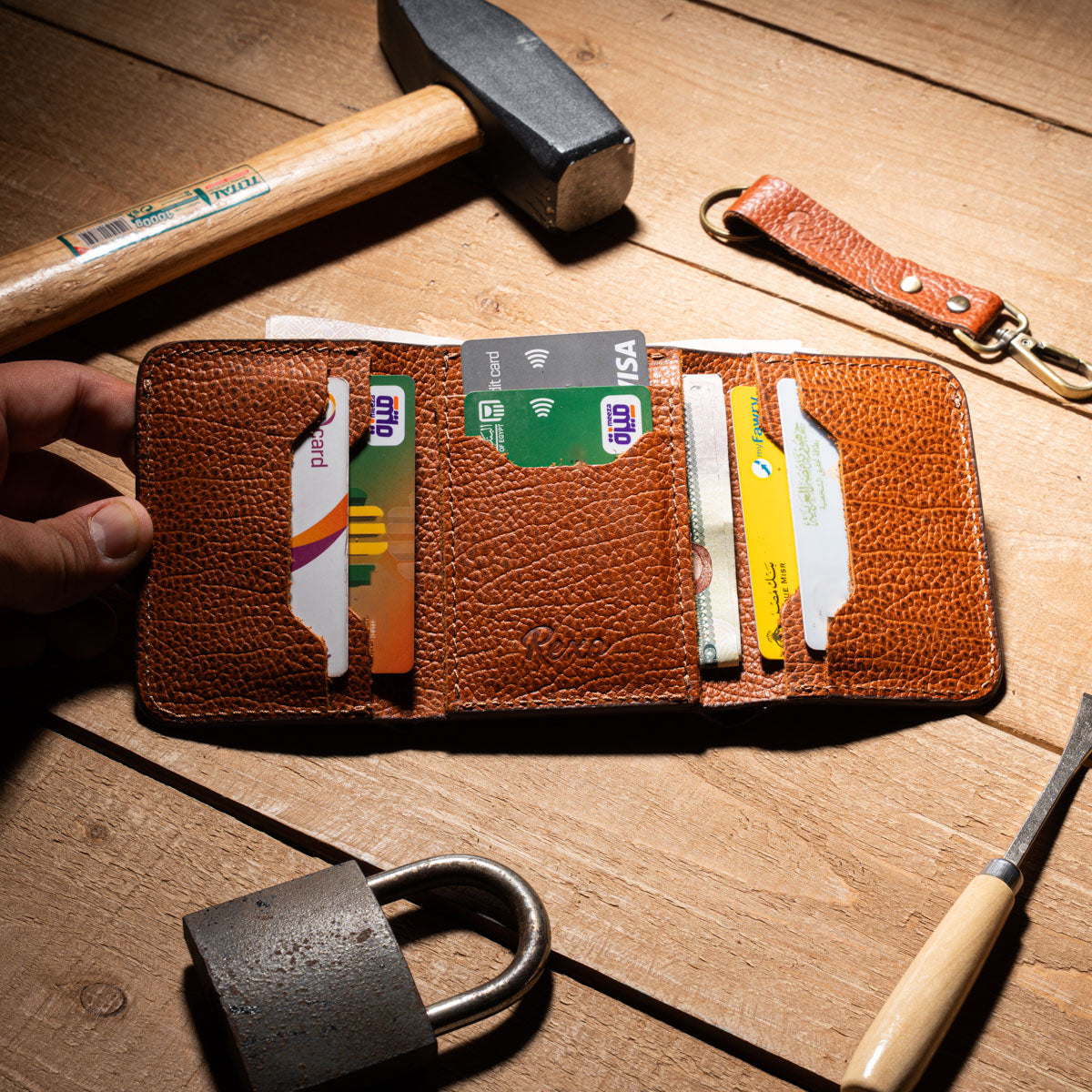 Leather Wallet with Pendant