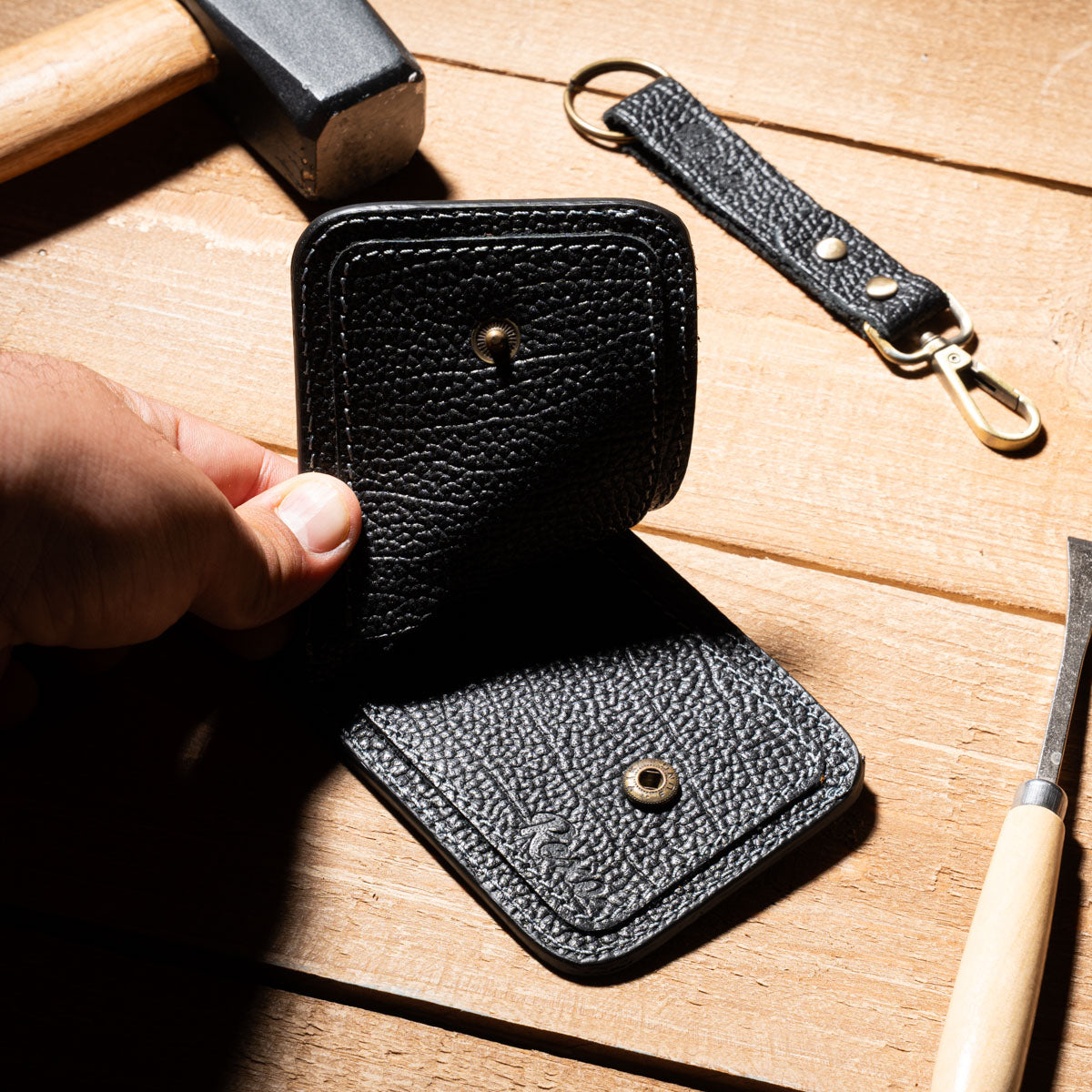 Leather Wallet with Pendant