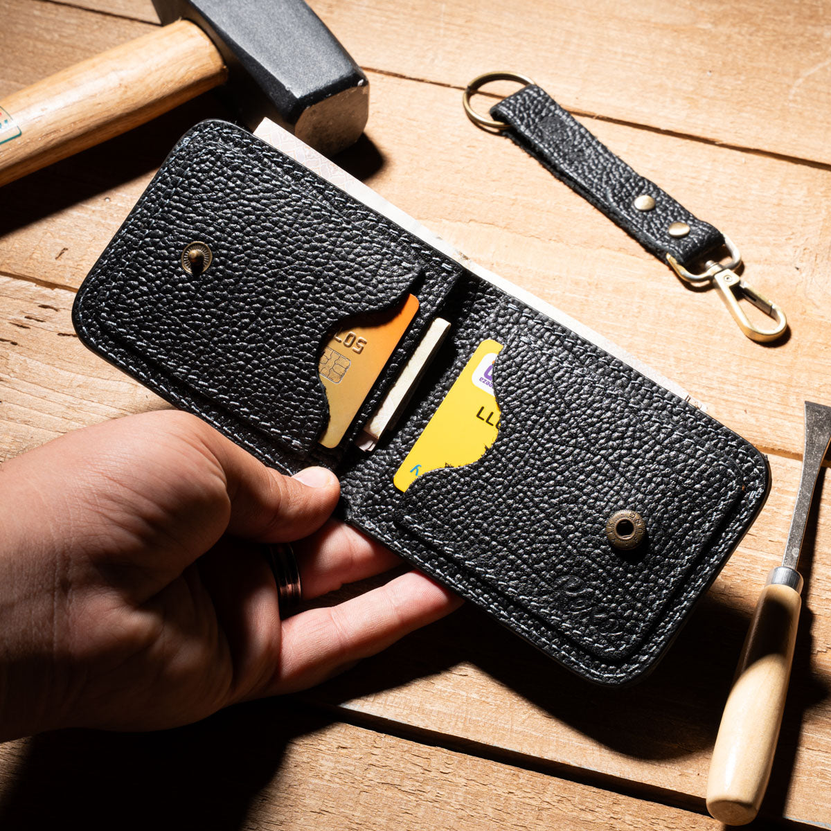 Leather Wallet with Pendant