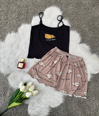 Thumbnail for Women’s Hot Shorts & Tank Top Set Lazy Bear Model