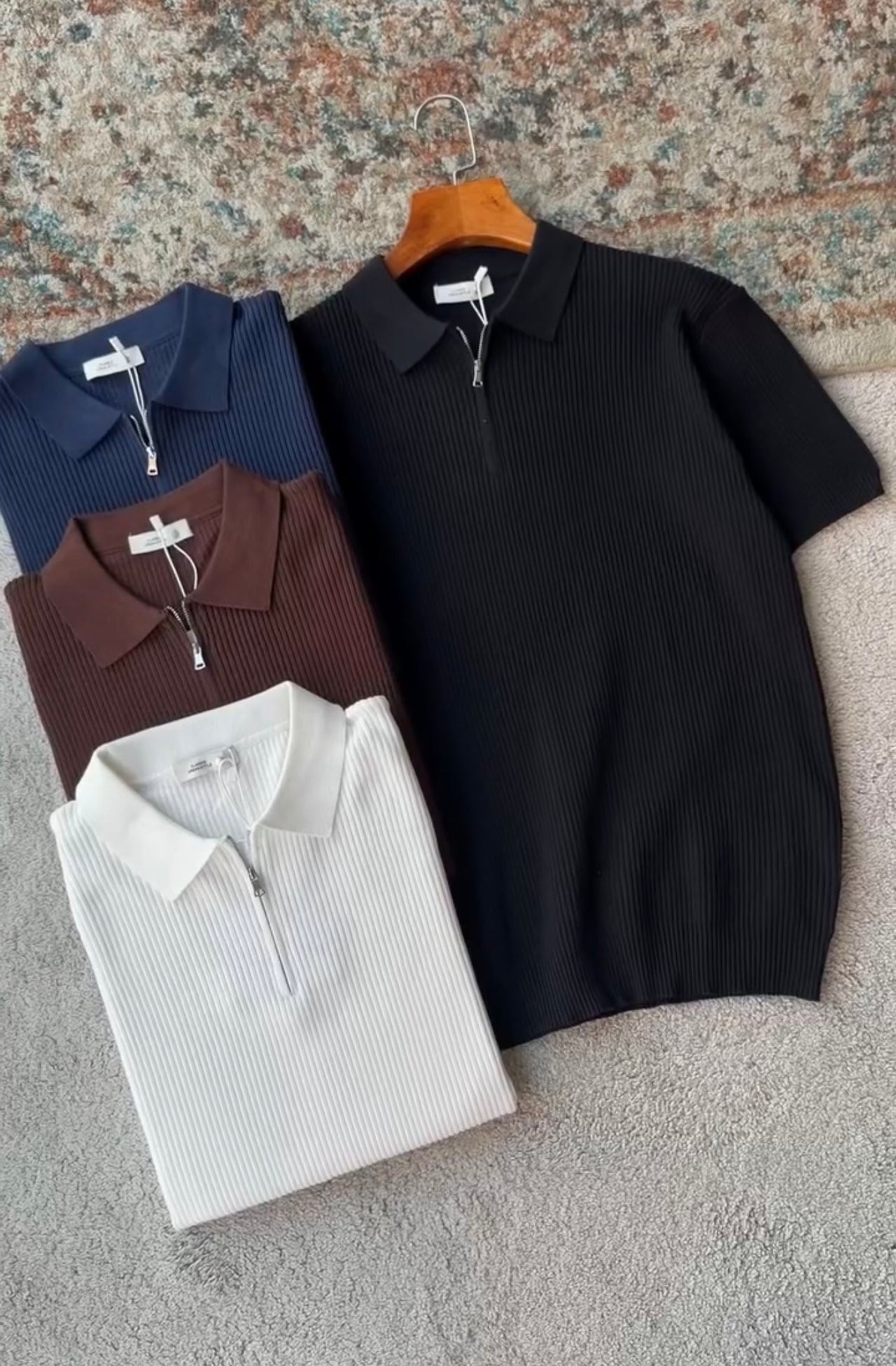 Cotton Knit Polo T-Shirt