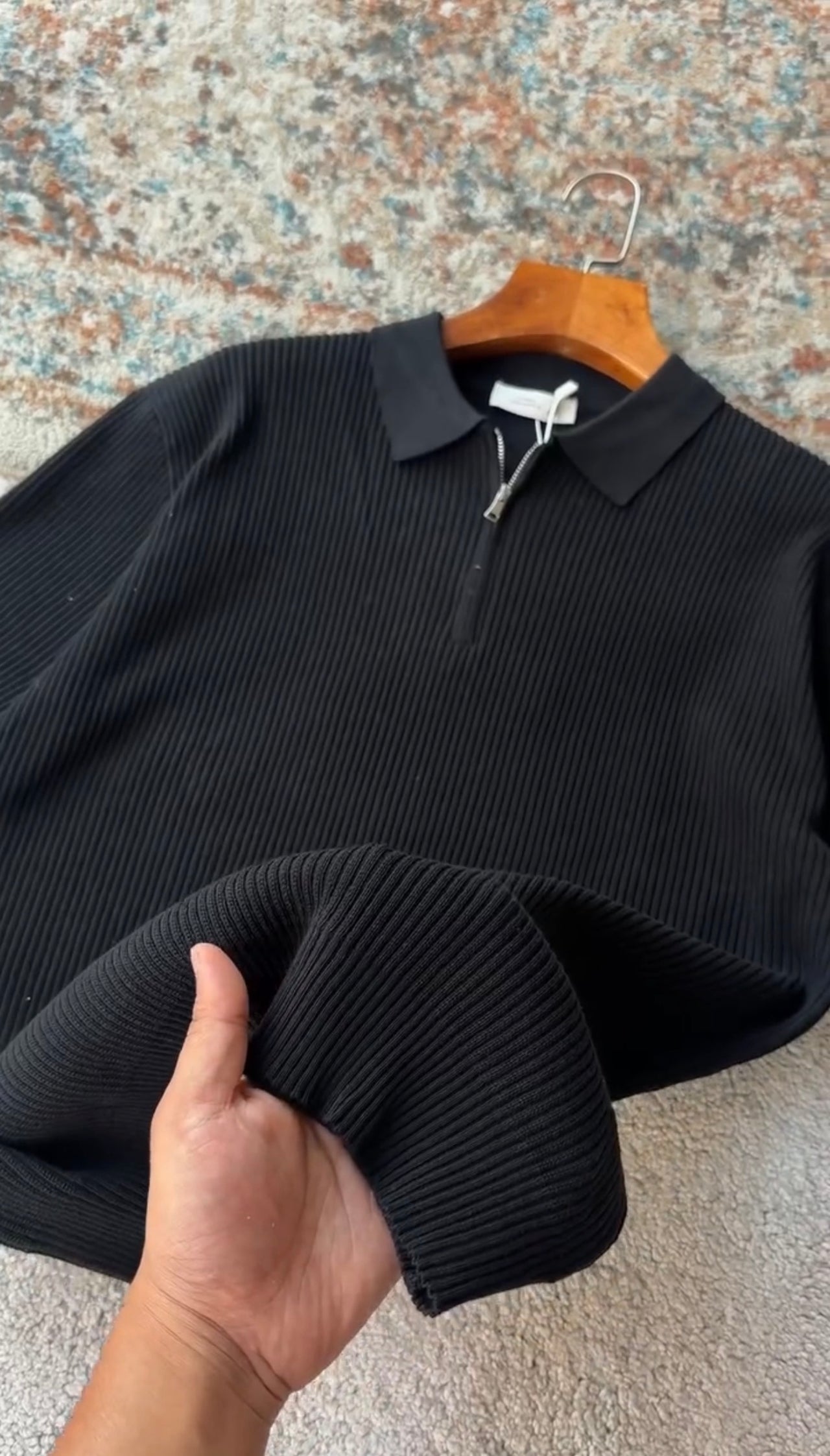 Cotton Knit Polo T-Shirt