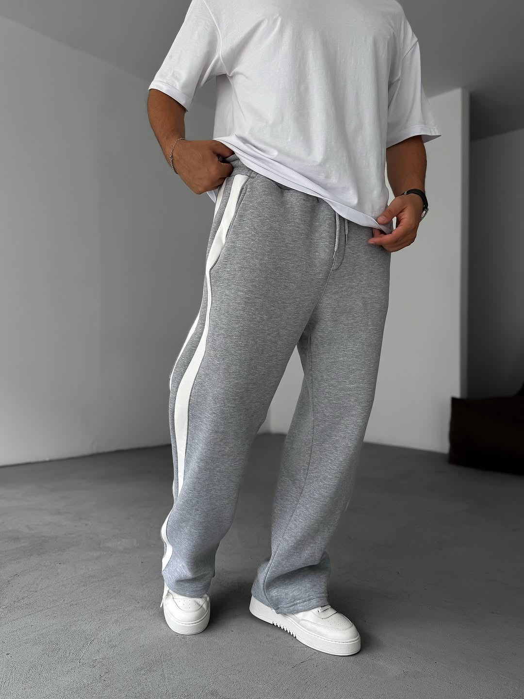 Track Wide-Leg Sweatpants